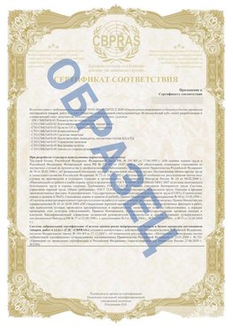 Образец Приложение к СТО 01.064.00220722.2-2020 Кисловодск Сертификат СТО 01.064.00220722.2-2020 